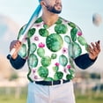 thumbnail image 5 of Lsque Cactus Plants Pattern Mens Polo Golf Shirts Funny Graphics Shorts Sleeve Button Shirts Baseball T-shirt-Large, 5 of 7