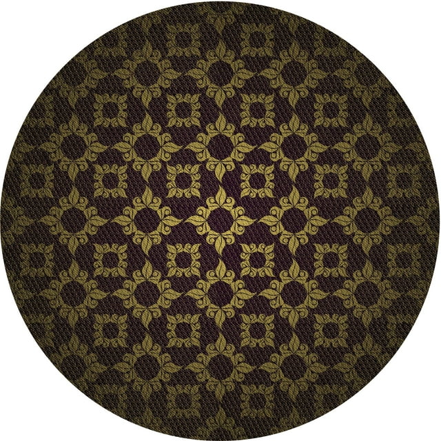 Ahgly Company Tapis d'Intérieur Lavable en Machine Carré Transitionnel Rouge Brun, 3 Pieds Carré