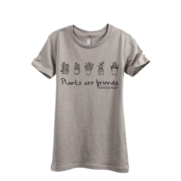 Plants Are Friends Women's Fashion Relaxed T-Shirt Tee Heather Tan Medium