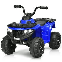 Costway Kids Ride On ATV Quad 4 Wheeler Electric Toy Car 6V Battery Power Led Lights, Blue
