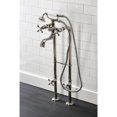 thumbnail image 2 of Kingston Brass CCK226K6 Kingston Three-Handle 2-Hole Freestanding Clawfoot Tub Faucet Package with Supply Line and Stop Valve in Polished Nickel, 2 of 6