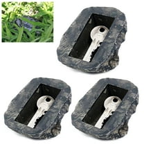 JMK 3X Hide A keyholder Outdoor Rock Set Emergency Storage Spare Hider, Gray
