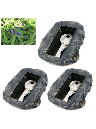 Stone-type Resin Key Box Hidden Storage Case Artificial Stone Key Hider Key  Holder (Stone Cover + Stopper) 