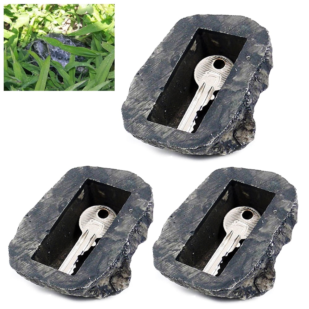 3X Hide A Key Holder Outdoor Rock Set Emergency Storage Spare Hider