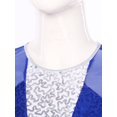 thumbnail image 5 of Alvivi Women Shiny Sequin Lyrical Dance Dress Irregular Flowy Tulle Skirt Leotard for Figure Ice Skating Blue M, 5 of 7