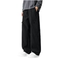 thumbnail image 3 of IhhxPro Men's Outdoor Cargo Pants with Elastic Waist Multi-Pockets Work Drawstring Trousers Lightweight Cotton Hiking Jogger Straight Leg Casual M-5XL, 3 of 7