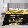 thumbnail image 3 of Custom Pittsburgh Blanket Personalized Throw Blankets Name and Number for Men Women Boy Football Style Decor Gifts, 3 of 6