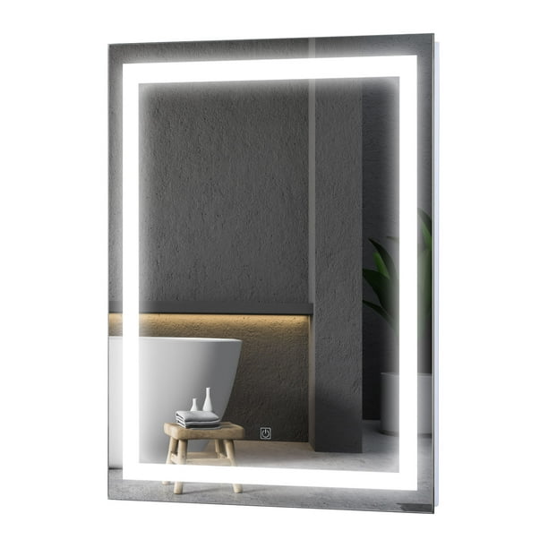 Homcom Led Wall Mount Bathroom Vanity, Homcom Vertical Led Illuminated Bathroom Wall Mirror Medicine Cabinet