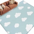 thumbnail image 2 of Clouds Area Rug 5x8 FT, Non Slip Bedroom Throw Carpet, Cartoon Blue Sky Minimalist Aesthetic Washable Soft Floor Carpet Non-Shedding Rug for Living Room Nursery Dorm Office, 2 of 9