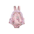 thumbnail image 2 of ITFABS Baby's Girl Casual Romper, Toddler's Rabbit Print Pleats Ruffle Romper, 2 of 8