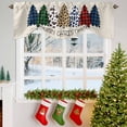 thumbnail image 3 of Plaid Christmas Tree Tie Up Valances Curtain, Cow Leopard Check Xmas Tree Retro Linen Adjustable Rod Pocket Short Window Treatment Tie Up Curtains Valances for Kitchen Living Room Bathroom 42x18 In, 3 of 9