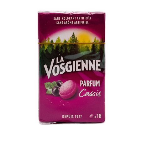 La Vosgienne Blackcurrant Flavored Candies 1 box of x 18 Candies