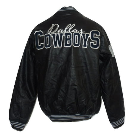 Dallas Cowboys Mens Jackets - Dallas Cowboys Mens Faux Leather Varsity Jacket
