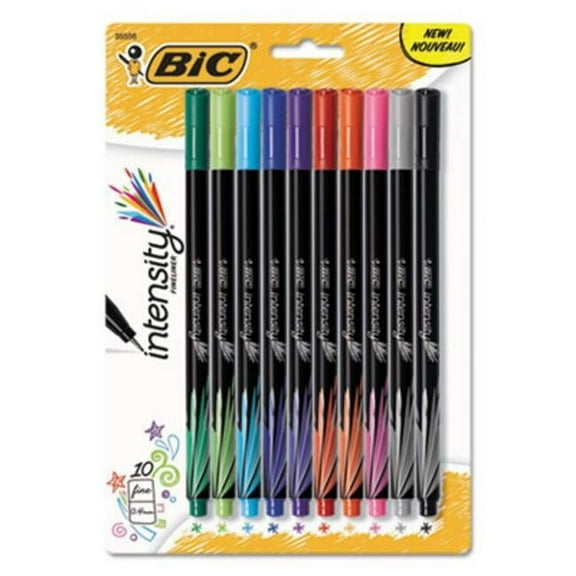 Bic Corporation FPINFAP10AST Intensity Marker Pen, Assorted Ink, 10 Per Pack