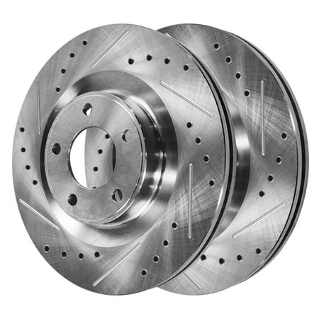 (similar)AutoShack Front Drilled Slotted Brake Rotors Silver Pair of 2 Driver and Passenger Side Replacement for 2007-2011 2012 2013 2014 Ford Edge 2007-2015 Lincoln MKX 2.0L 3.5L 3.7L V6 AWD FWD PR64156DSZPR