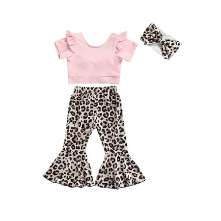 

Mialoley Girls Clothes Set Pink Short Sleeve T-shirt Pants and Headdress