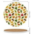 thumbnail image 2 of GZHJMY 6Pcs Round Cute Autumn Leaves Decoration Ceramic Coasters with Cork-Backed for Coffee Drink, Cup Mat Absorbent Stone Coasters, 2 of 5