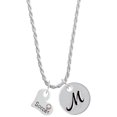 thumbnail image 1 of Delight Jewelry Heart with ''Soccer'' and AB Crystal Silvertone Script Initial Disc - M - Charm Necklace, 20"+3", 1 of 4
