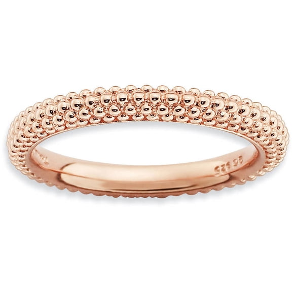 Sterling Silver Pink-Plated Domed Ring