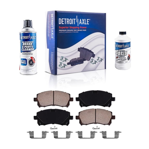 Detroit Axle - Front Ceramic Brake Pads with Hardware Set Replacement for Subaru Forester Outback Impreza Legacy - 4pc Set
