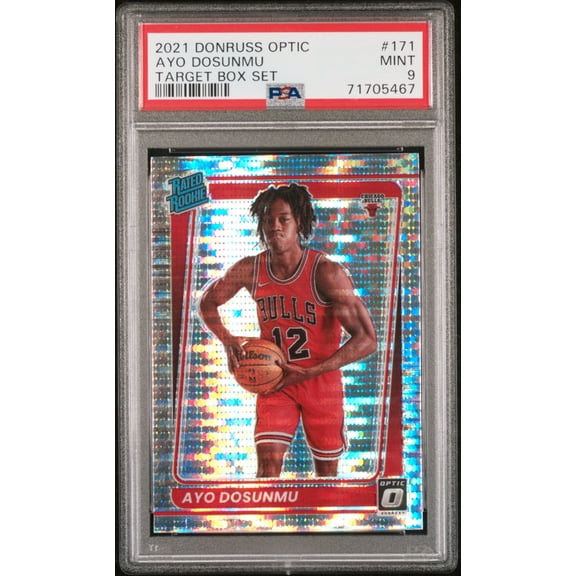 Ayo Dosunmu Chicago Bulls 2021 Donruss Optic Pulsar Prizm Rookie Card #171 PSA 9