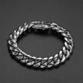 thumbnail image 6 of EOEMY 6mm-18mm Fashion Women Men Stainless Steel Miami Curb Chain Bracelet Bangle Gift-Silver-18mm-7.5 Inches Bracelet, 6 of 7