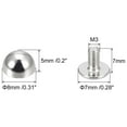 thumbnail image 2 of Unique Bargains 8x5mm Screw Back Rivets Solid Round Head Leather Studs Silver Tone 20 Pack, 2 of 5