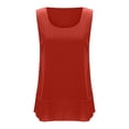 thumbnail image 6 of UPPADA Womens Summer Tank Top Round Neck Sleeveless Linen Shirts Double Layered Flowy Hem Casual Boho Beach Tees Loose Fit Tunic Blouses,red tank tops L, 6 of 8