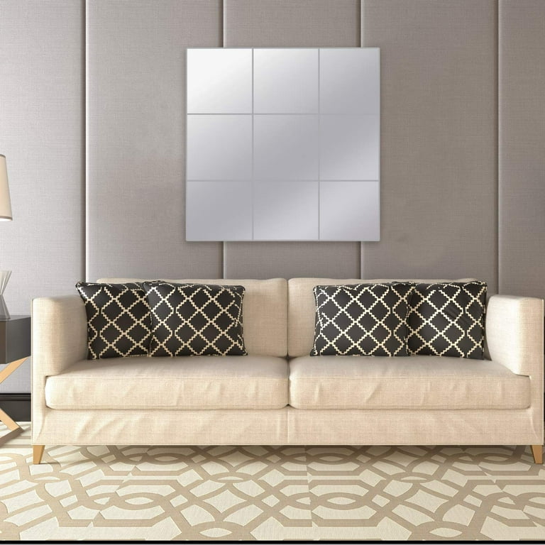 Zonon Flexible Mirror Sheets Self Adhesive Non Glass Mirror Tiles Mirror  Stickers for Home Wall Decor (10 Pieces, 6 x 6 Inches)