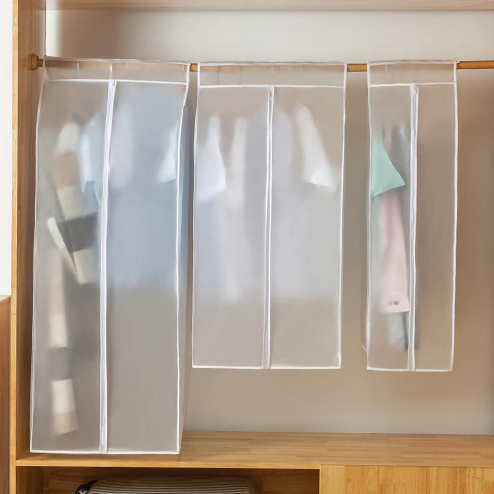 Non-woven Hanging Clothes Dust Cover Garment Storage PEVA Bag Translucent W5X0 Non-woven Hanging Clothes Dust Cover Garment Storage PEVA Bag Translucent W5X0