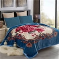 thumbnail image 3 of Korean Mink Blanket,2 Ply Printed Soft Warm Fleece Blanket for Automn, Winter -King,Blue Floral, 3 of 6