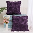 thumbnail image 4 of Unique Bargains Decorative 3D Satin Rose Flower Throw Pillow Cover Shells Pure Floral for Sofa,16' x 16', 2Pc, 4 of 10