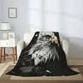 thumbnail image 2 of Sikiie Ink Style Bald Eagle Cozy Flannel Fleece Throw Blanket: Lightweight & Thick for All Seasons - Perfect for Women, Men, & Kids"80"x60", 2 of 6