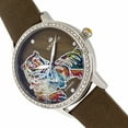 thumbnail image 3 of Empress EMPEM3001 Diana Automatic Engraved MOP Leather Band Watch for Women, Olive, 3 of 3