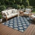 thumbnail image 2 of Oriental Weavers Meridian 7420A - Machine Woven Area Rug - 7'10" x 10'10" - in Navy/ Ivory - Coastal Style Patio, Deck, Porch, Mud Room Rug, 2 of 9