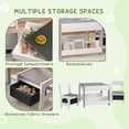 thumbnail image 6 of Kids Play Table Set 3PC Reversible Top Chalkboard Storage Bookshelf Gray Educational, 6 of 7