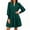 Dark Green, variant on Casual V Neck Loose Womens Ruffle Tiered Long Sleeve Tunic Dress