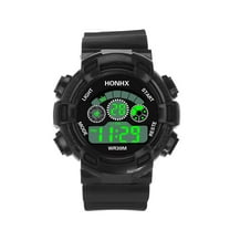 Fsqjgq Luminous Sports Watches for Men Waterproof Alarm Clock Wristwatch LED Date Digital Analog Watch C