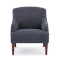 thumbnail image 3 of Aubrey Bleu Marine Tissu Polyester Rembourré Mi-Siècle Style Fauteuil, 3 of 14