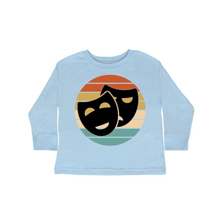 

Inktastic Theater Masks Acting Gift Retro Sunset Gift Toddler Boy or Toddler Girl Long Sleeve T-Shirt