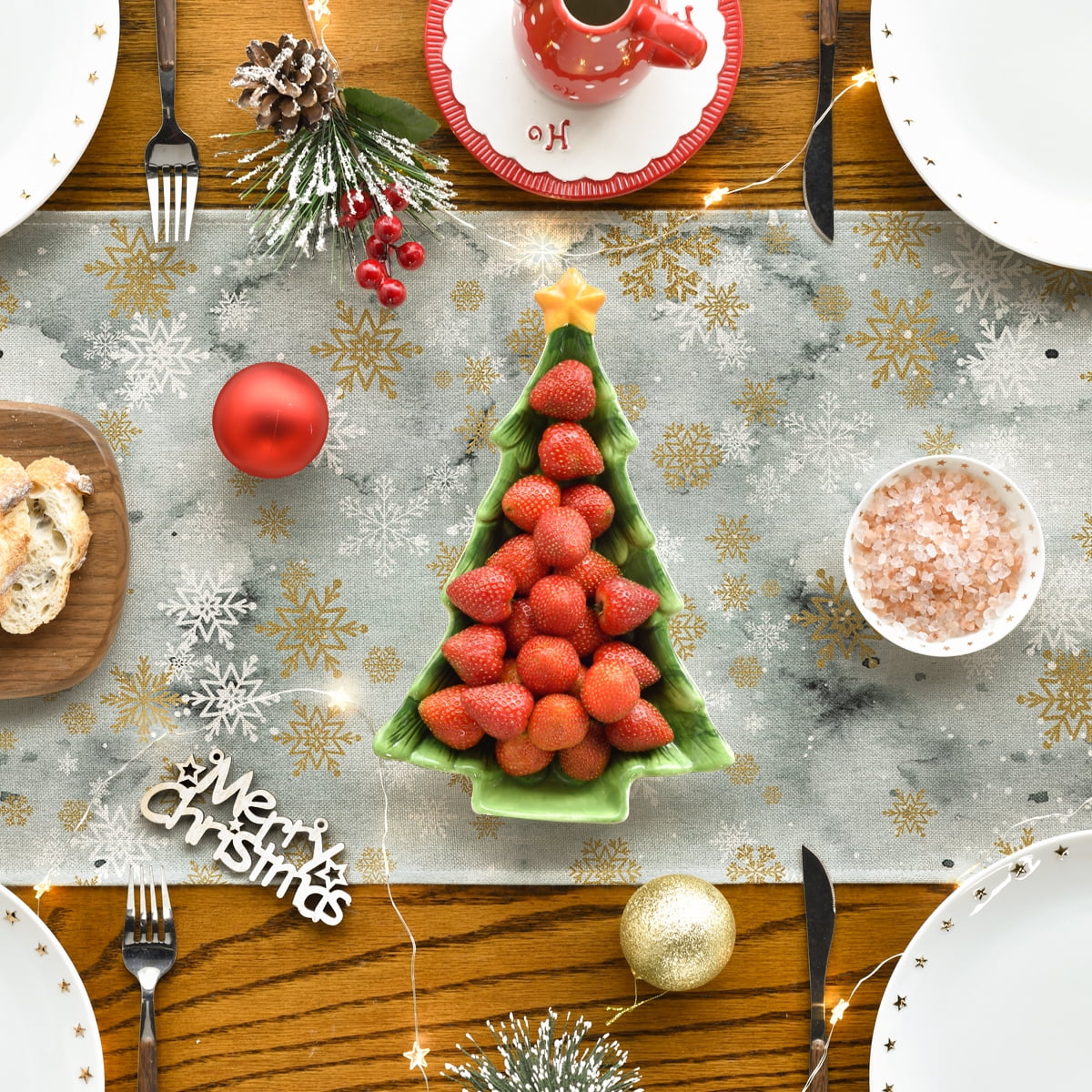 Smile All Seasons Seasonal Decorative Set of 12 Table Runner Clearance for Dining Table 13 x 72 Inch, Farmhouse Kitchen Dining Room Decoration