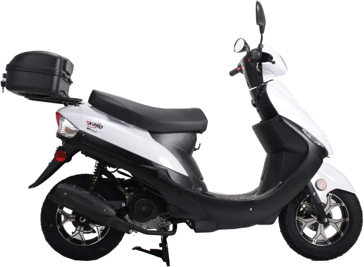 X-Pro Brand New 50cc Gas Moped Motorcycle, 10" Aluminum Wheels Electric/Kick Start! Large Headlights