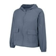 thumbnail image 2 of Baberdicy Women's Lightweight Rain Jacket - Hooded Waterproof Windbreaker with Zipper Pockets, Outdoor Sun Protection Coat (Navy | 4XL), 2 of 9