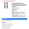 thumbnail image 2 of Rear Shock Absorber Set of 2 - Compatible with 2013 - 2016 Mercedes-Benz GL550 (with Adaptive Damping Suspension) 2014 2015, 2 of 2