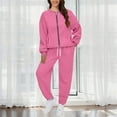 thumbnail image 2 of LEKODE Sweat Pants and Hoodie Set Women Matching Sweat Set Two Piece Tracksuit for Women Crop Tops Wide Leg Pant Sets Sports Jacket with Pocket Hoodie Sets Sweatsuit Lounge Set Womens Pink M, 2 of 7