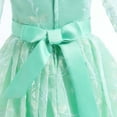 thumbnail image 6 of IBTOM CASTLE Flower Girls Dress Vintage Floral Lace Embroidered 3/4 Sleeves Maxi Dresses Wedding Princess Party Communion Evening Formal Dance Gown 5-6 Years Green, 6 of 8