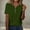 A_ Army Green, variant on Olyvenn Linen Tops for Women Summer V Neck 3/4 Length Sleeve Womens Tops with Button Roll-Up Sleeve Casual Loose Fit Blouses Brown S