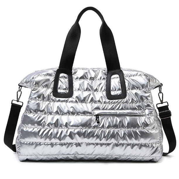 Bolso Mano Lona Con Separación en Seco Y Húmedo Bolsos Con Asa Superior Gran Capacidad (plateado)