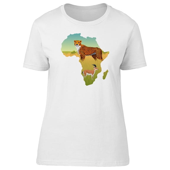African Savannah Fauna Map Tee Men's -Image by Shutterstock