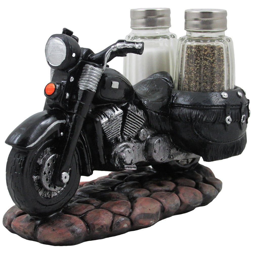 Set Pfaltzgraff NEW Biker Hog On Motorcycle Salt & Pepper Shakers 2 Pc